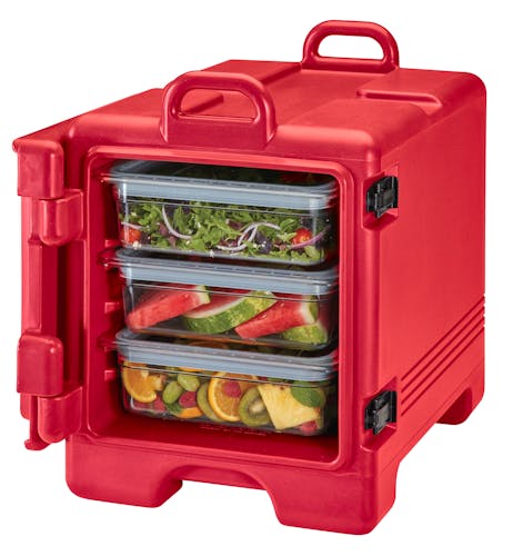 UPC300158 Hot Red Front Loader Insulated Carrier w/ Food Pans