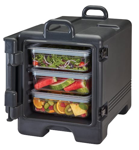 UPC300110 Black Front Loader Insulated Carrier w/ Food Pans