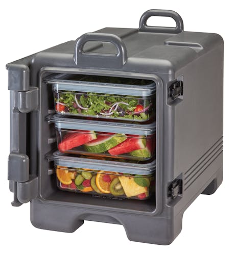 UPC300615 Charcoal Gray Front Loader Insulated Carrier w/ Food Pans