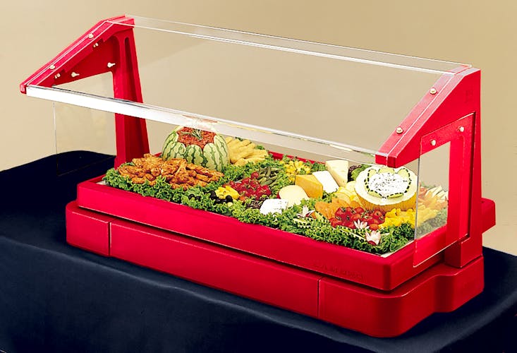 BBR480158 Table Top Hot Red Buffet Bar w/ Sneeze Guard
