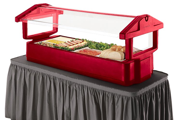 4FBRTT158 Hot Red Table Top Food Bar