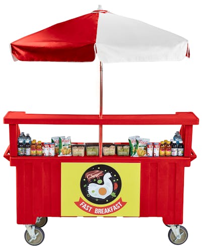 CVC724158 Hot Red Camcruiser Vending Cart w/ Snacks