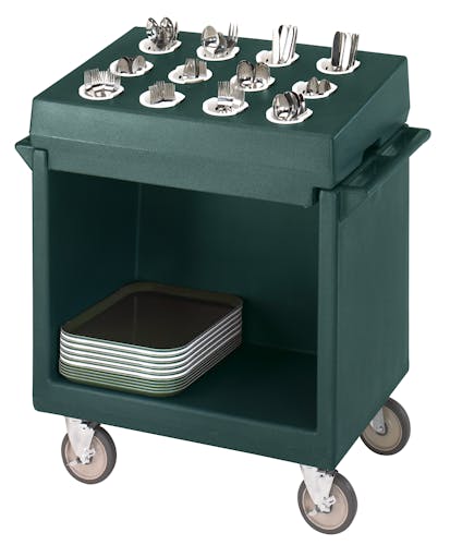 TDCR12192 Granite Green Tray & Dish Cart w Rack