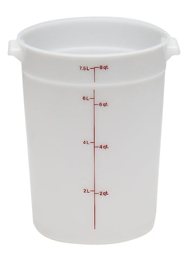 RFS8148 8 QT White Poly Round Container