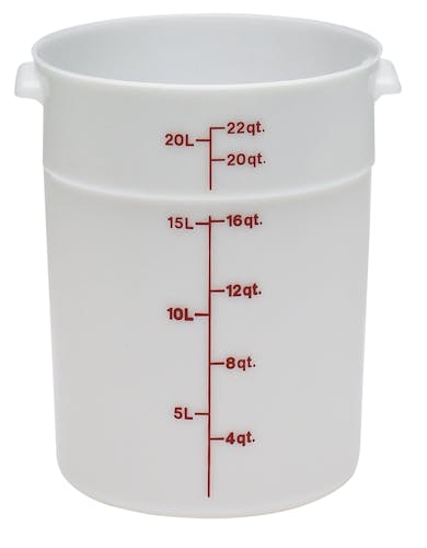 RFS22148 22 QT White Poly Round Container