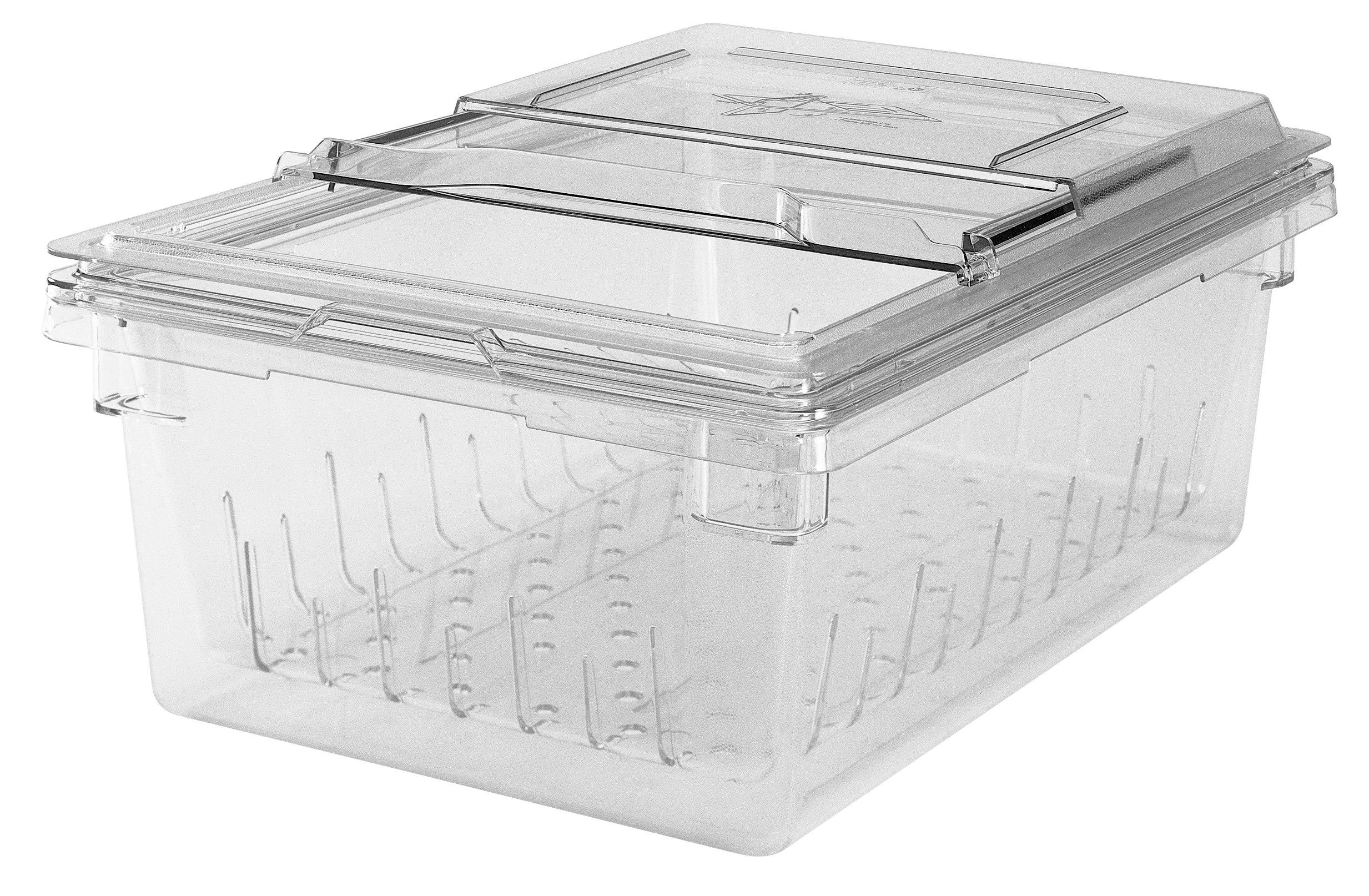 Vigor 26 x 18 x 9 White Polyethylene Food Storage Box with Lid - 6/Pack