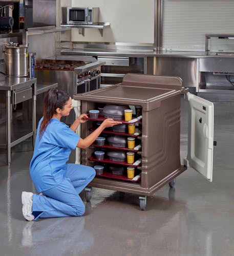 MDC1520S10D194 Meal Delivery Cart Dual Access 10 Tray Granite Sand