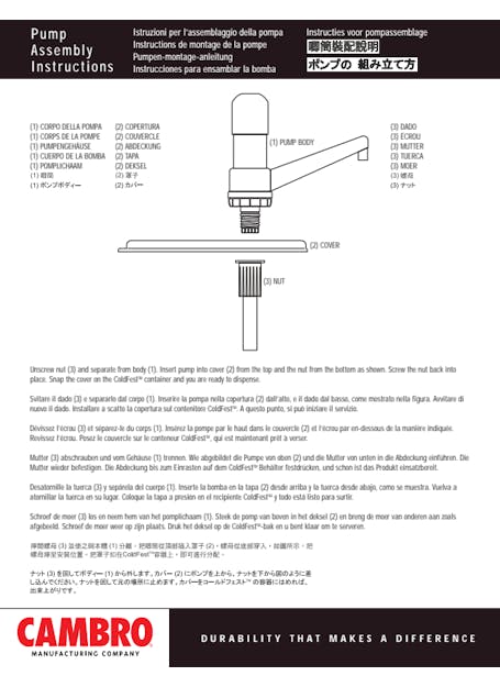 Coldfest Fixed Nozzle Pump Manual