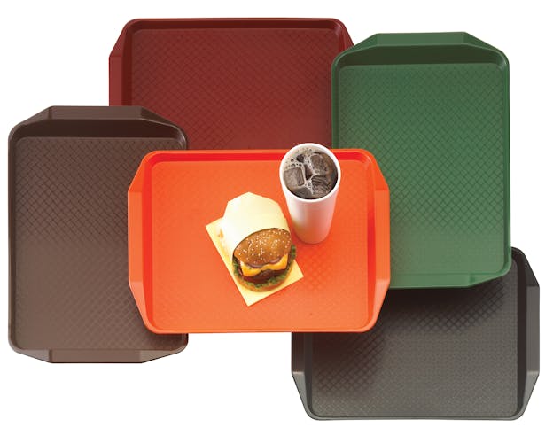 1217FFH166 Multi Fast Food Trays w Handles & Burger Meal