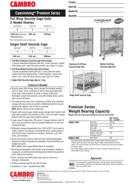 Cut Sheet Metric Full & Single Wrap Security Cage Units