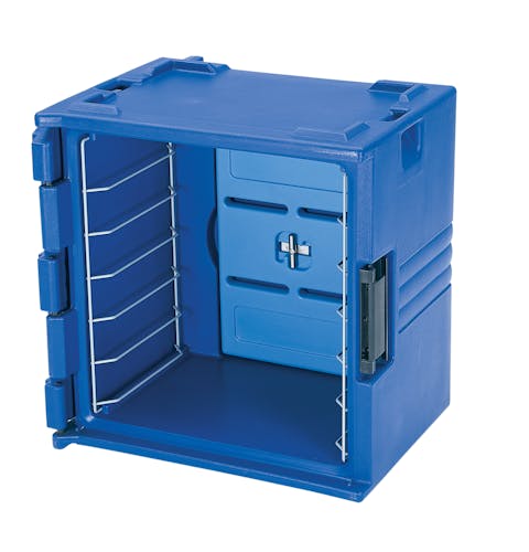 BK60406 Navy Blue 6-Rail Insulated Bakery Container Side Front