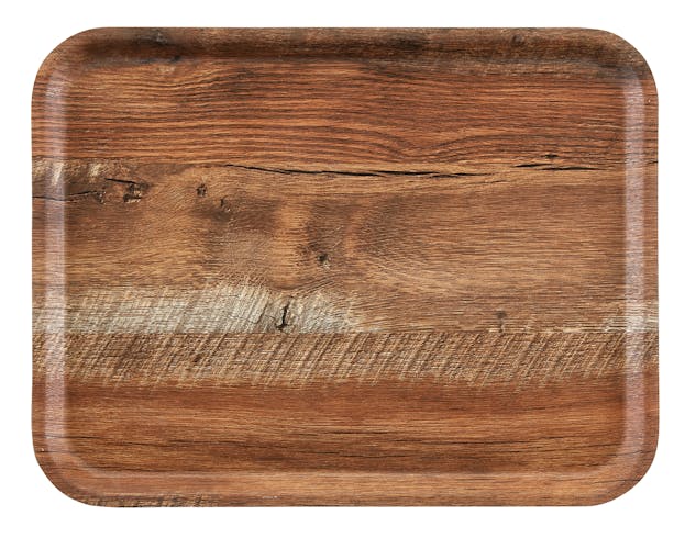 MA2435E87 Madeira Laminated Tray with Textured Surface 24 x 35 cm Brown Oak