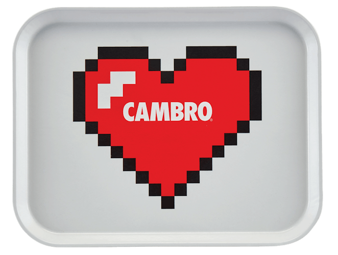1418PER100 Cambro Heart Personalized White Camtray