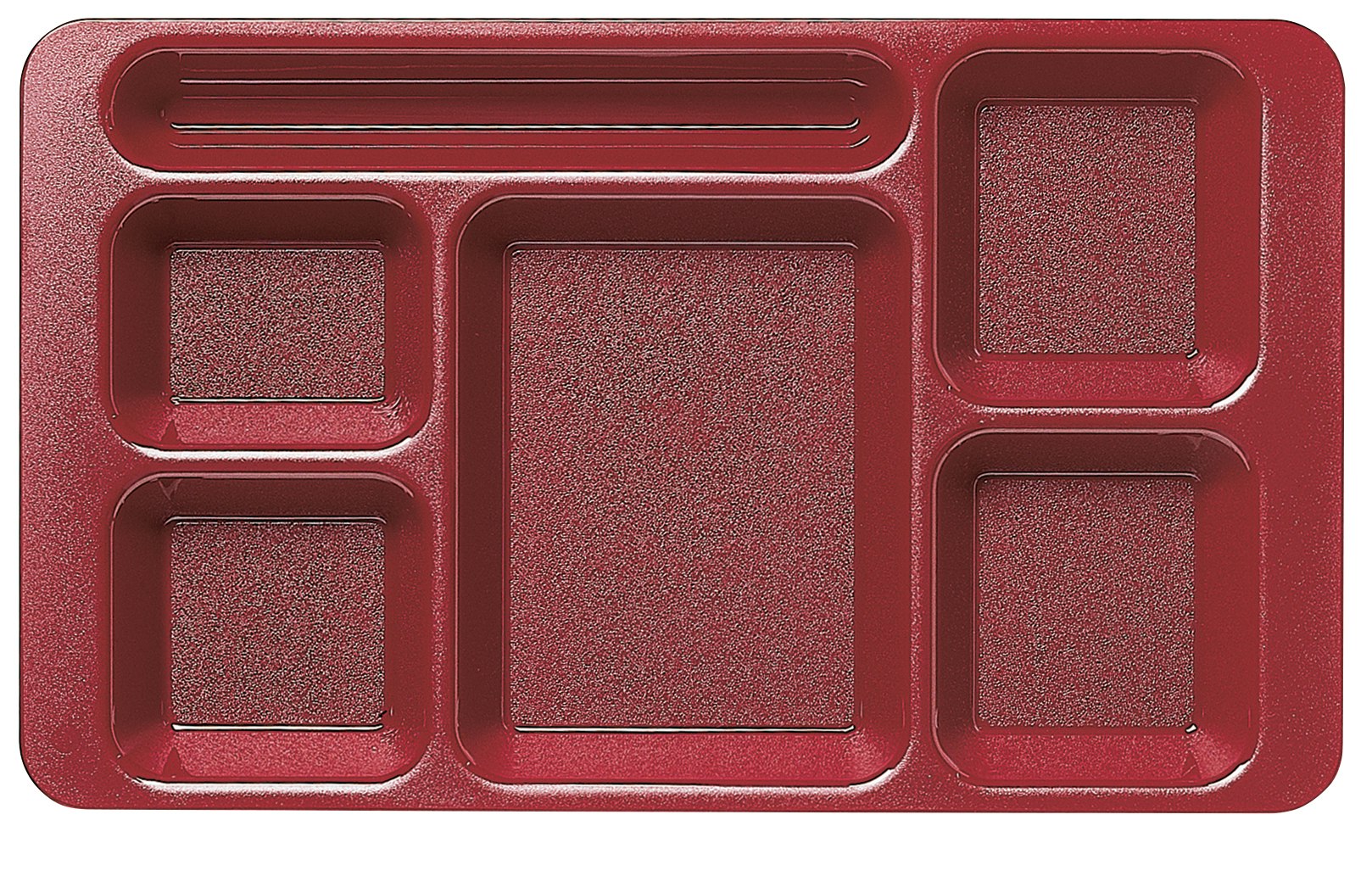 Cambro Camwear® Red Polycarbonate School 2 x 2 Compartment Tray - 15L x 9W