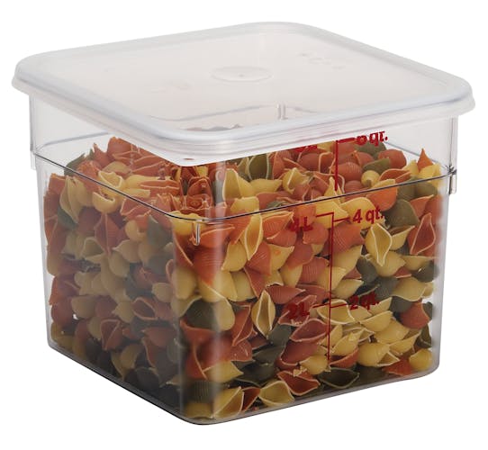 6SFSCW135 6 QT Clear Camwear Container with Dry Pasta