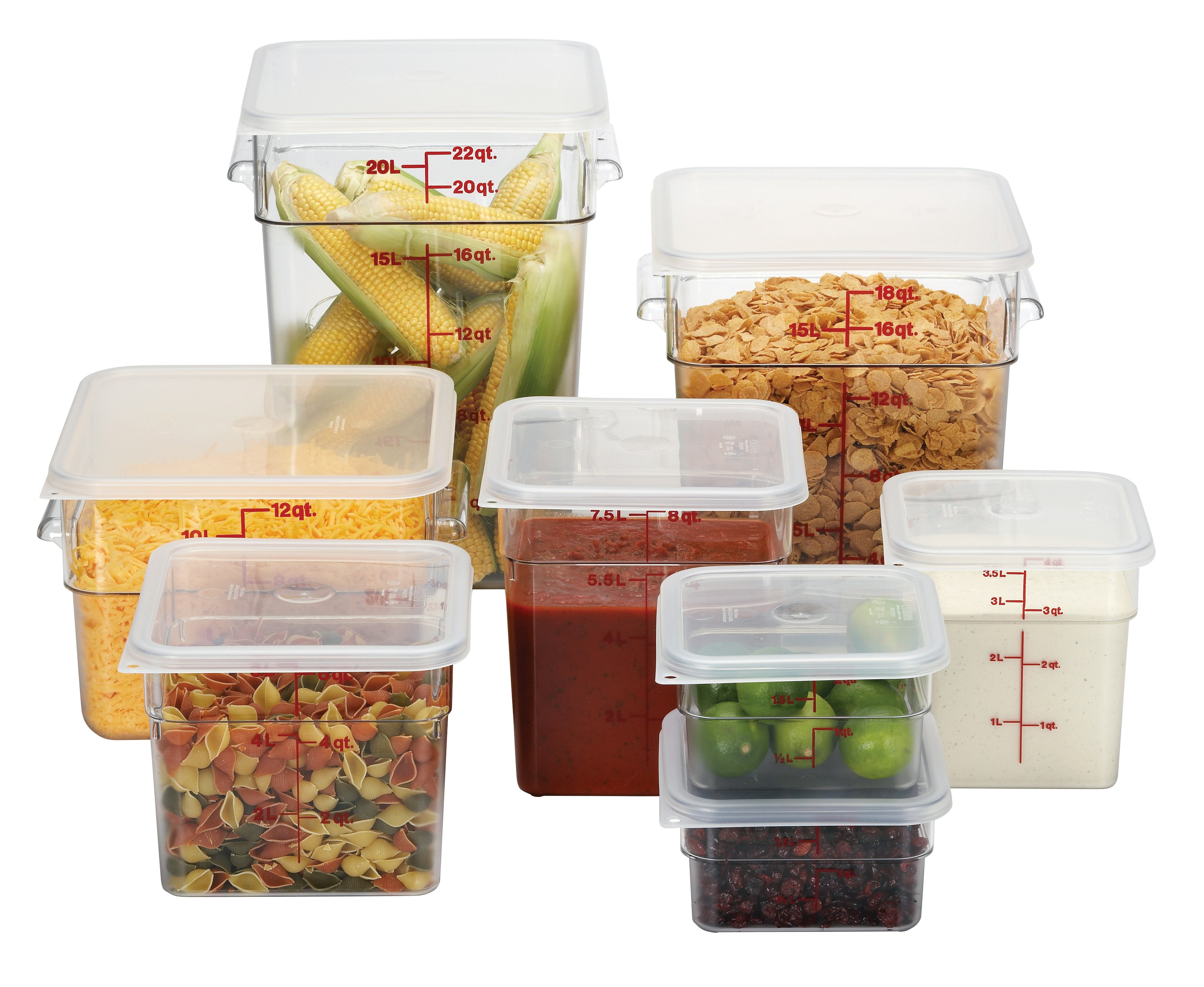 Cambro Medium Polyethylene Square Lids Pack of 6 containers fits 6 and 8 qt 