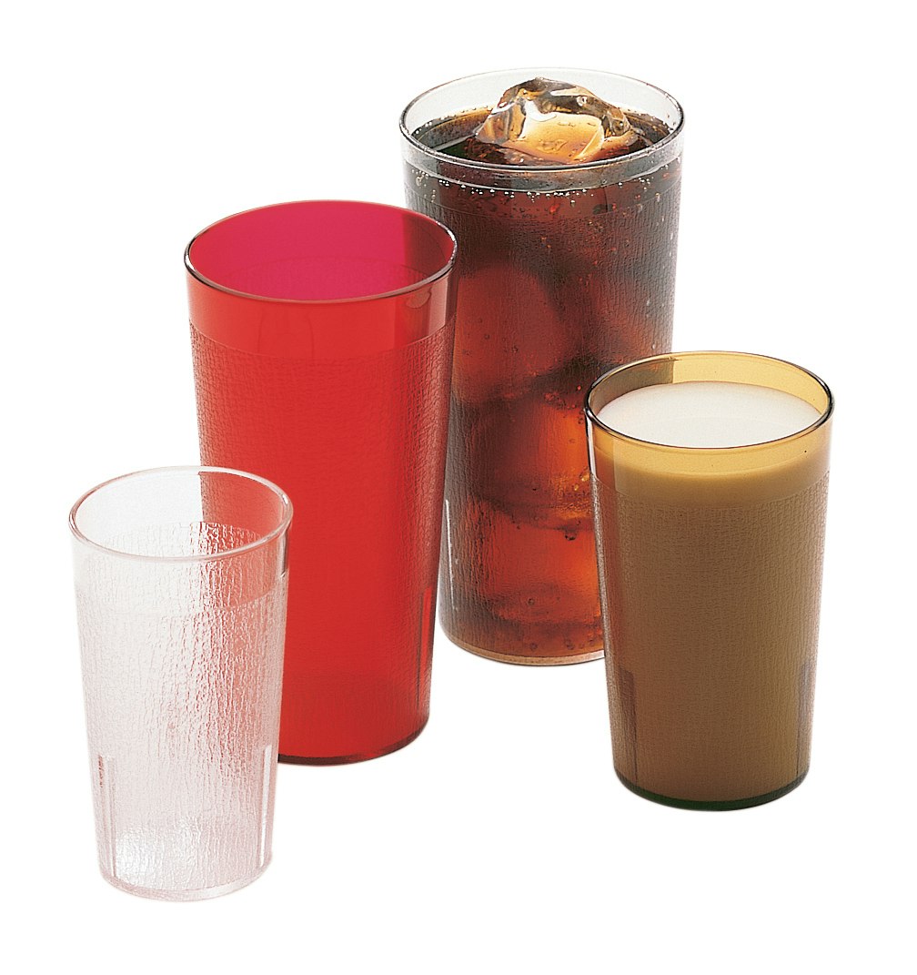 Amber Cambro Colorware 16 oz Plastic Tumblers Beverage Cup Used Lot of 4 
