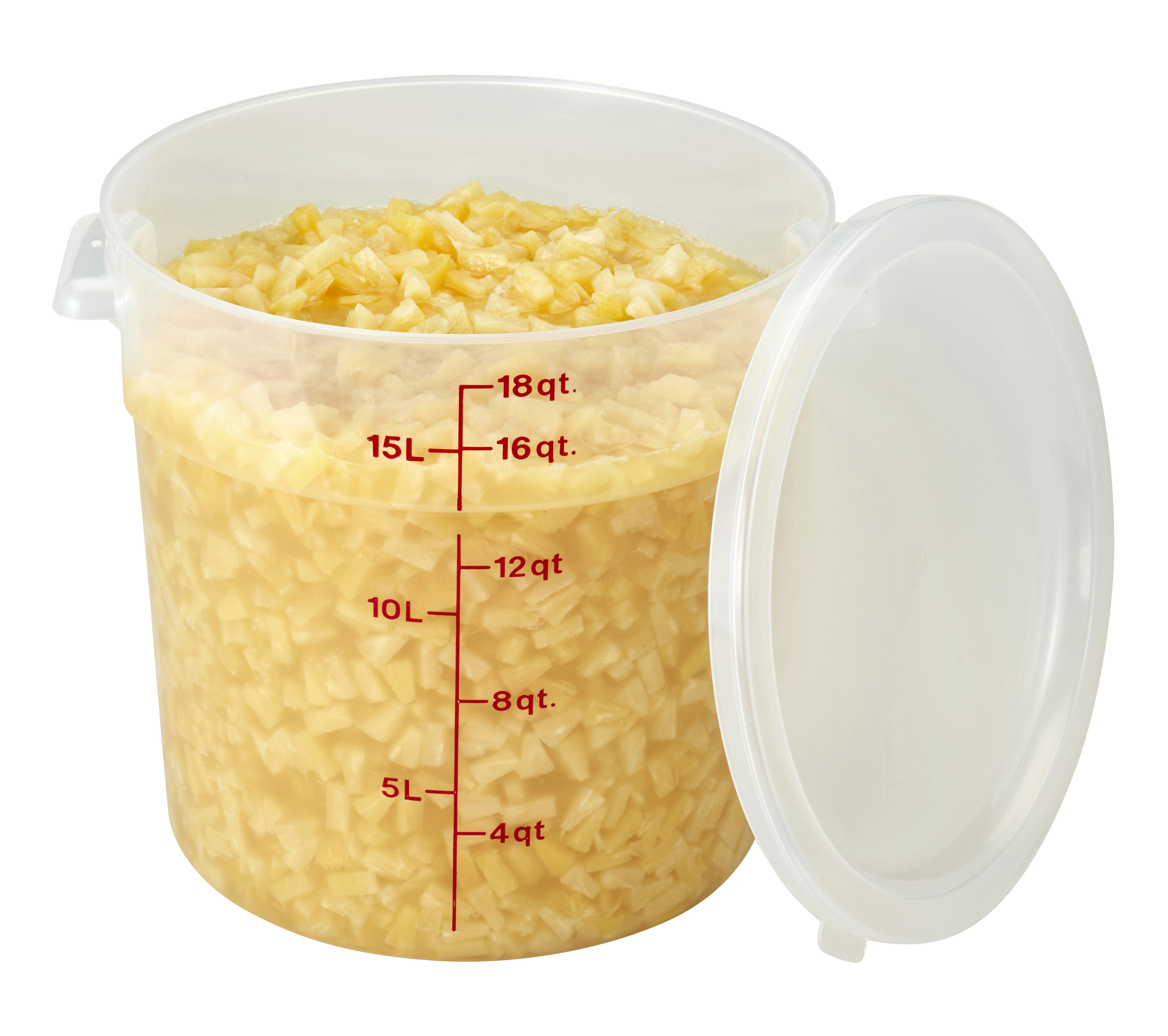Choice 12 Qt. Translucent Round Polypropylene Food Storage Container and Lid