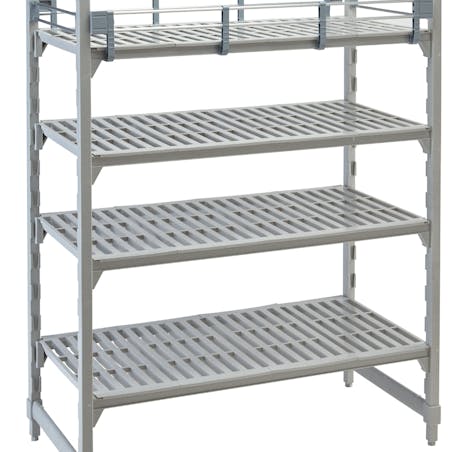 Cambro UPR1826FP20 Camshelving® Ultimate 20 Pan End Load Bun / Sheet Pan  Rack with Plastic Casters - Unassembled
