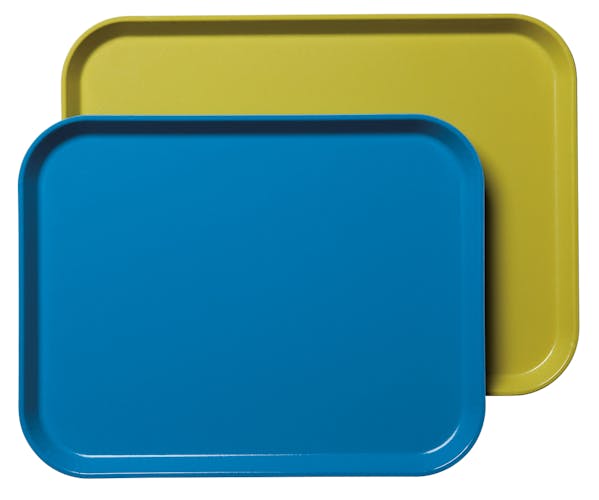 Choice 14 x 18 Blue Plastic Fast Food Tray - 12/Pack