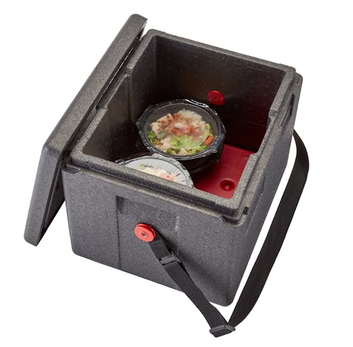 EPP280WSTSW110 Half-Size Black GoBox with Adjustable Strap with Food