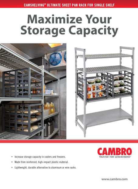 Cambro Camshelving® Basics Plus Series 20 1/2 x 24 1/8 x 20 1/4 Sheet  Pan Rack for Single Shelf CBUPR1826S6580