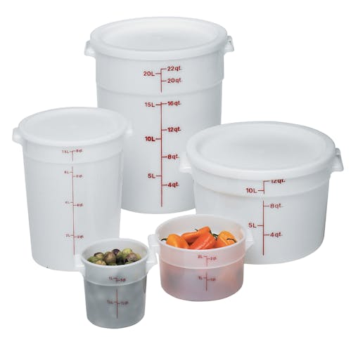 Cambro 18SFSP148 CamSquare® 18 qt. White Polyethylene Food Storage Container  
