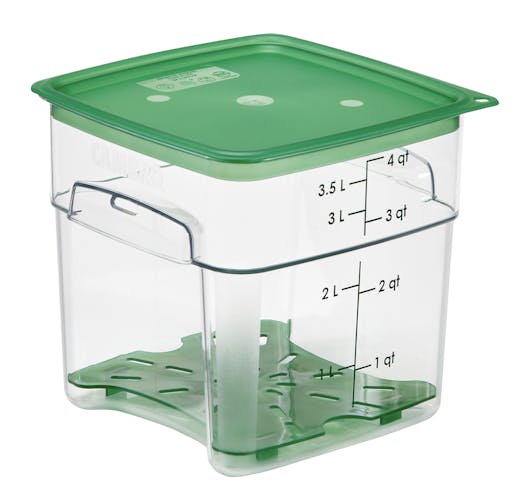 4SFSPROCW135 CamSquares FreshPro 4 QT Camwear Container with Easy Seal Cover and Drain Shelf