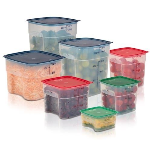 Cambro CamSquares Series Food Storage Container, 1 qt - 4 22/25L x 4 22/25W x 4 17/25H