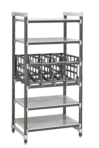 EXU243672C96480 Ultimate #10 Can Rack Stationary Full-Size Elements XTRA Series Unit Speckled Gray