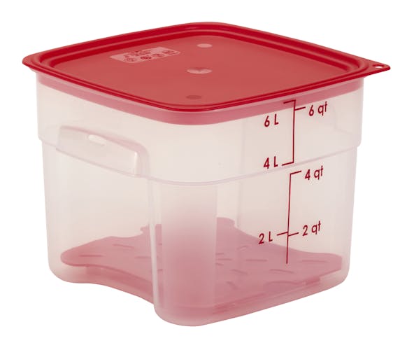 6SFSPROPP190 CamSquares FreshPro 6 QT Container with Easy Seal Cover with Drain Shelf