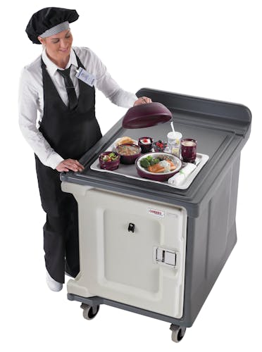 MDC1520S10HD191 Meal Delivery Cart 15X20 10 Trays, heavy duty casters-Granite Granite Gray