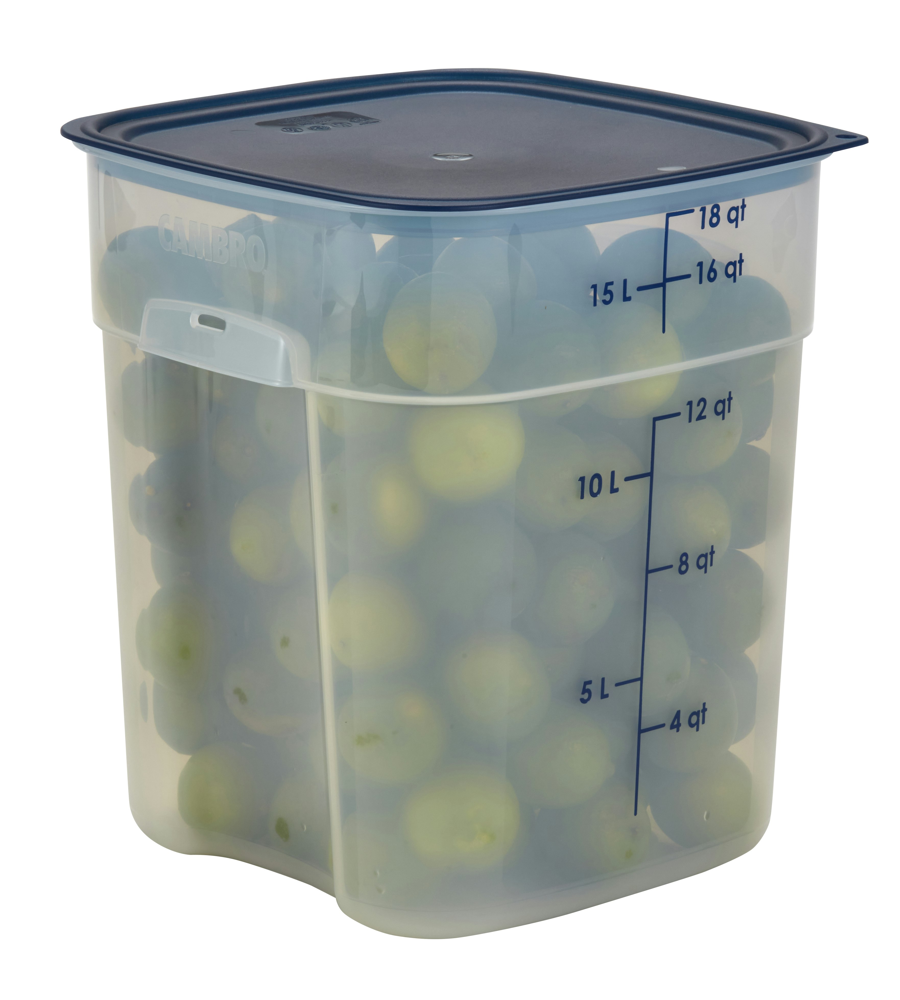 Cambro CamSquare® 18 qt Translucent Plastic Food Box - 11 1/4L